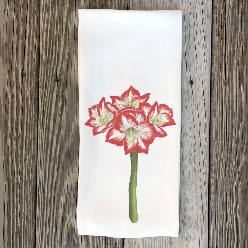 red-amaryllis-hand-towel