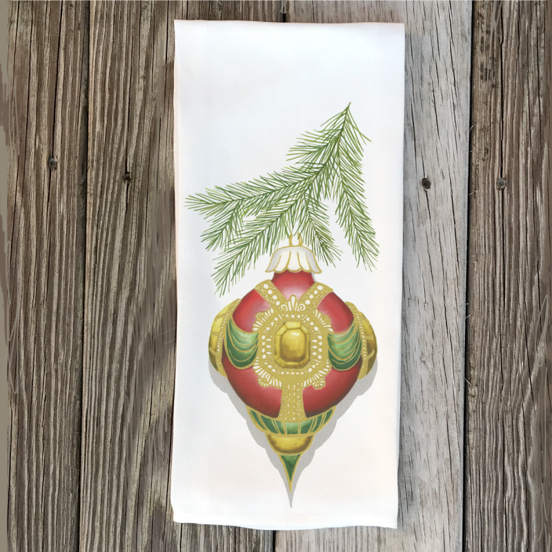 antique-red-jewel-ornament-handtowel