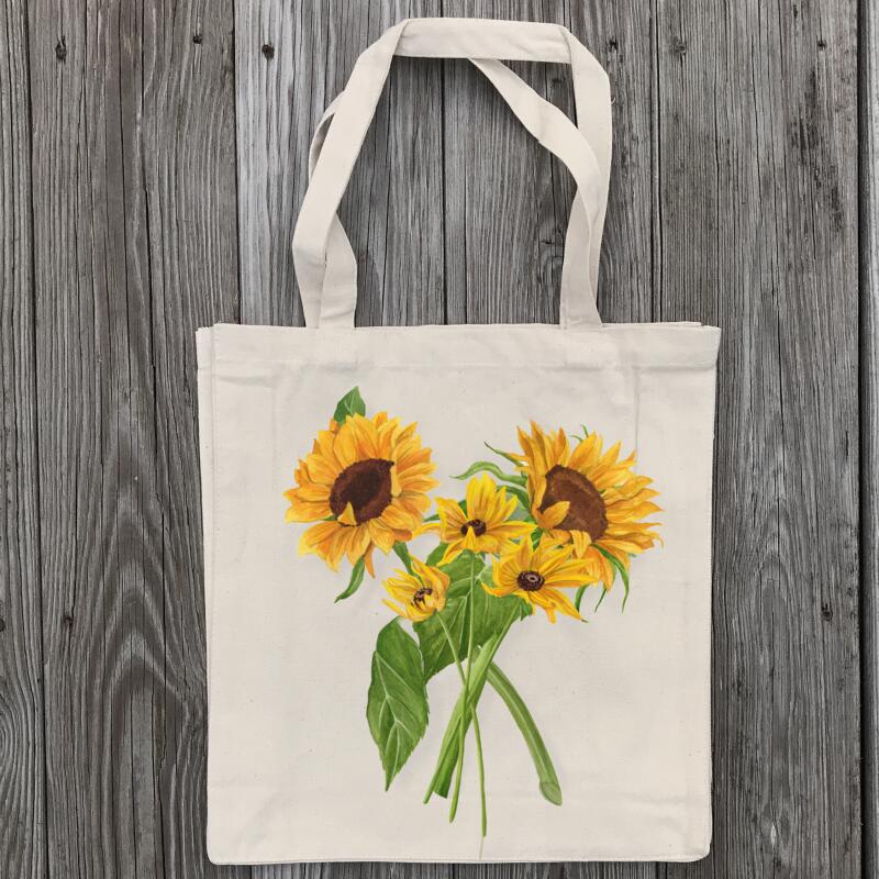 sunflower-bunch-canvas-tote