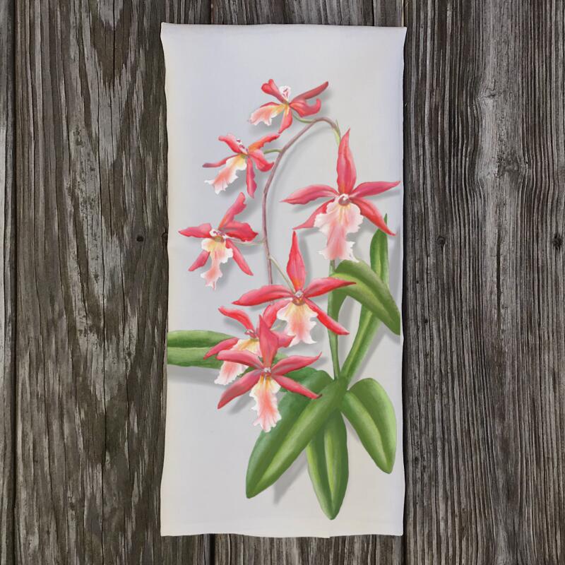 salmon-orchid-linen-towel