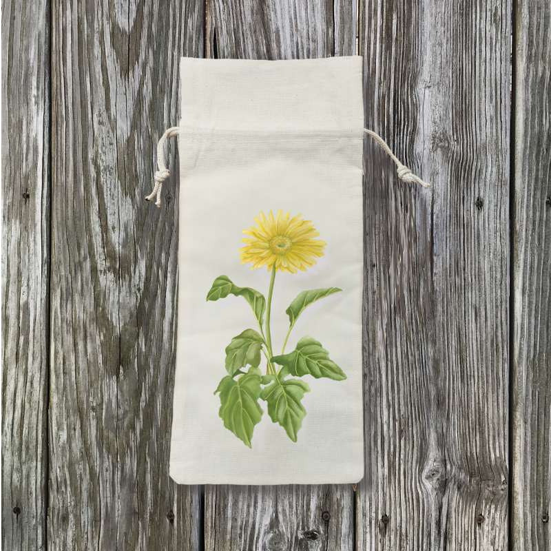 yellow-gerbera-plant-wine-bag